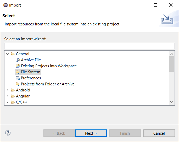 Importando File System
