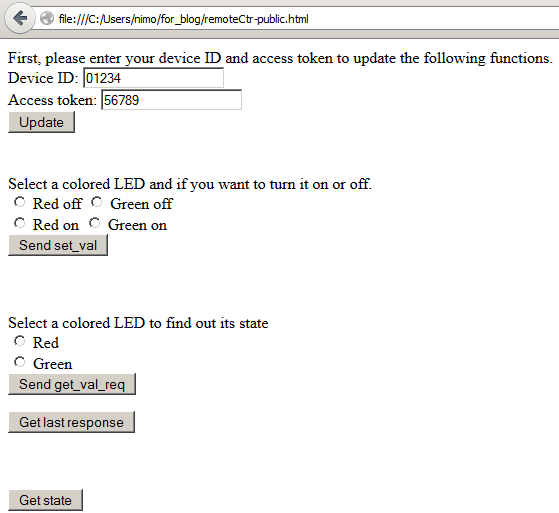 a screenshot of the remote control