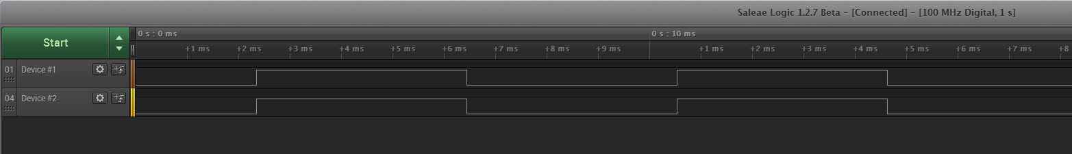 2 devices synchronized