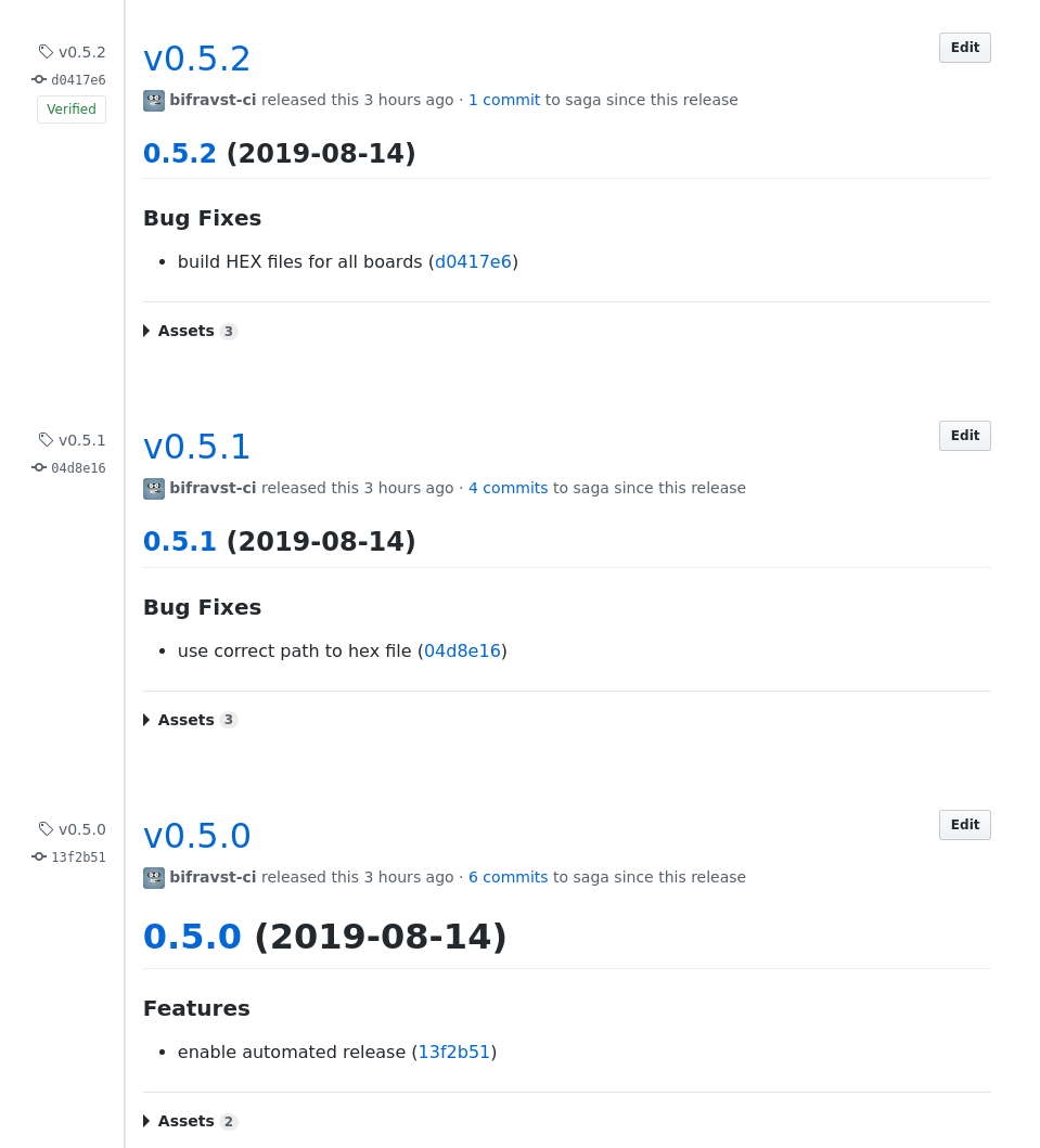 GitHub releases